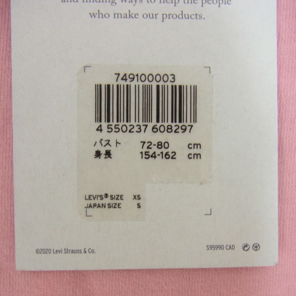 Levi's リーバイス 749100003 MADE&CRAFTED オーバーサイズスリーブ Tシャツ PINK ICING BLOCK PINK ICING/AUTUMN ピンク系 JAPAN SIZE S【極上美品】【中古】