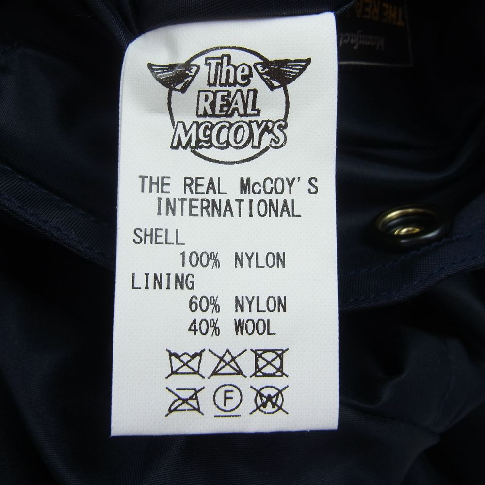 The REAL McCOY'S ザリアルマッコイズ MIL-J-5391A TYPE-L2A フライト ジャケット ネイビー系 36【中古】