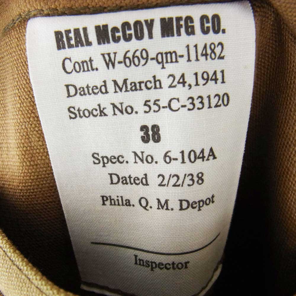 The REAL McCOY'S ザリアルマッコイズ MJ15112 COAT MACKINAW OD マッキーノ コート ベージュ系 38【中古】