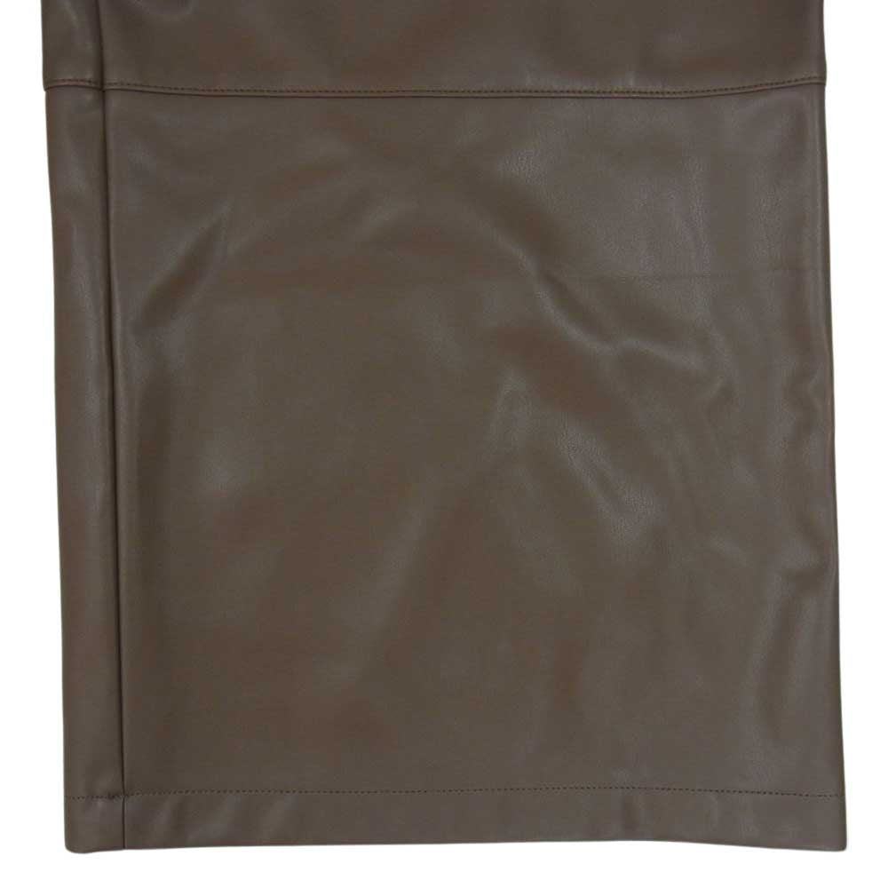 シクラス R04-65007 シンセティックレザー フレア ワイド パンツ ブラウン系 34【中古】