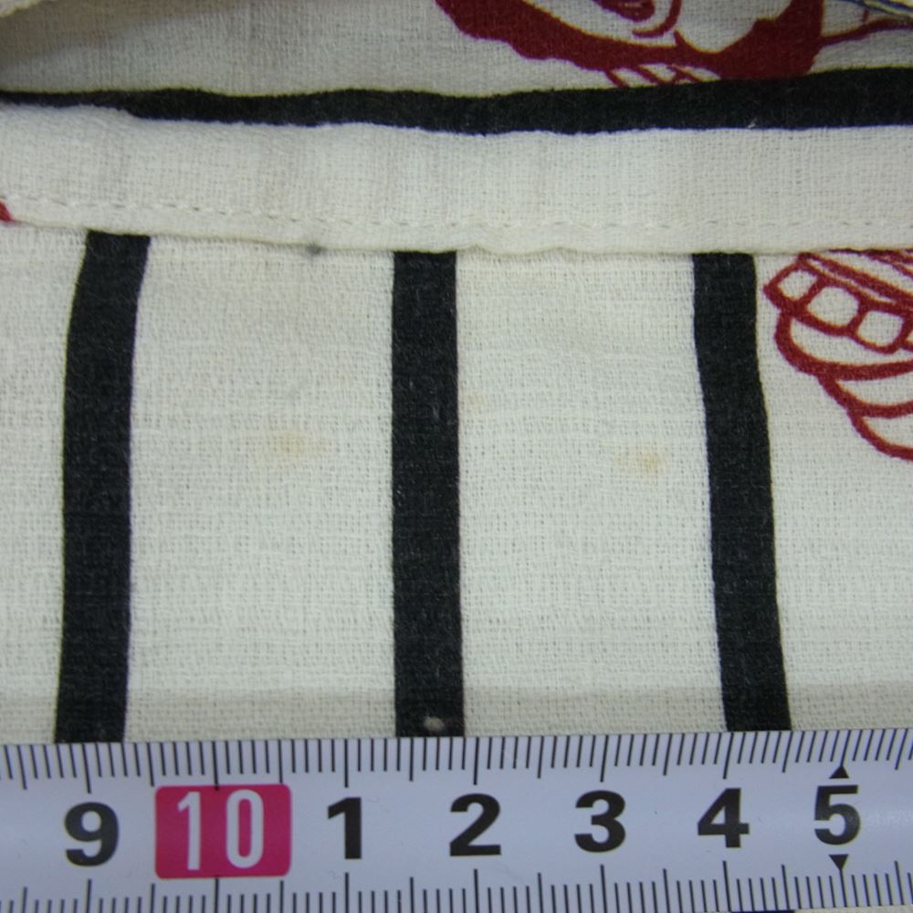 WEIRDO ウィアード 13SS WRD-13-SS-40 Spoofing Caricatures ジェイル ストライプ 半袖 シャツ ホワイト系 M【中古】