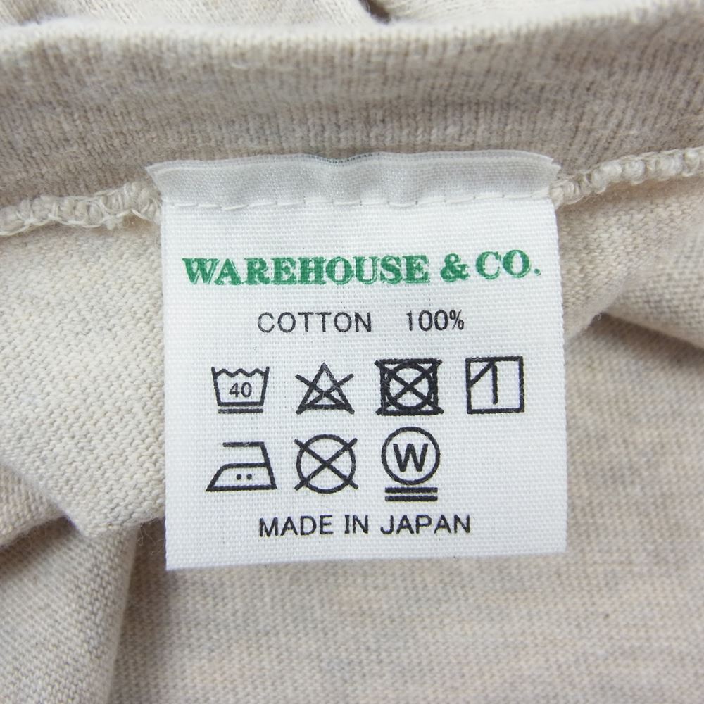 WAREHOUSE ウエアハウス Lot4601 PEEK SKILL 半袖 プリント Tシャツ ベージュ系 グレー系 M【中古】
