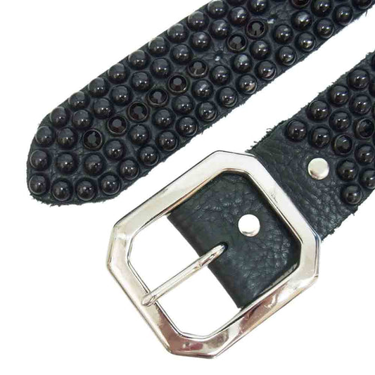 スカイ ロンハーマン取扱 レザー スタッズ ベルト ブラック系 XS【中古】