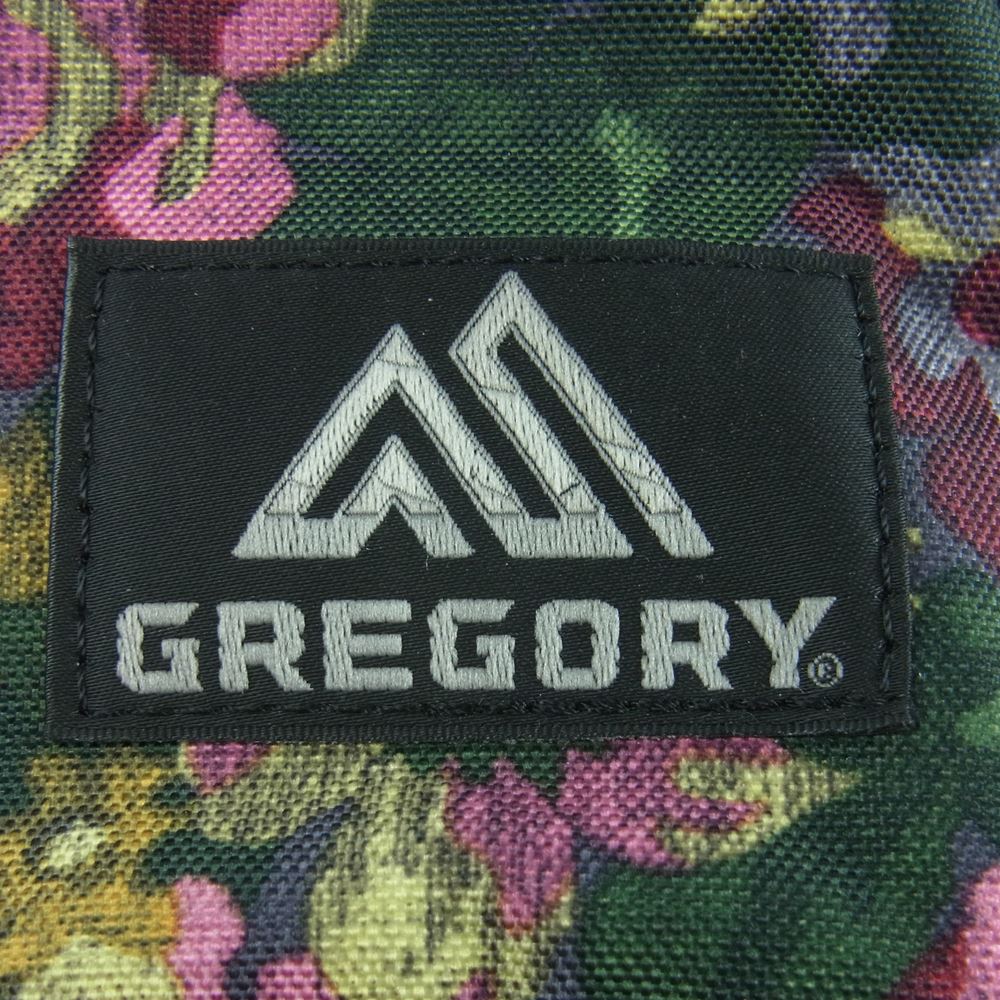 GREGORY グレゴリー トランスファー ショルダー M V2バッグ 花柄 フラワー 総柄 モスグリーン系【美品】【中古】