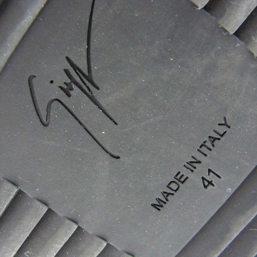 ジュゼッペザノッティ クロコ型押し レザー ジップ スリッポン スニーカー ブラック系 41【中古】