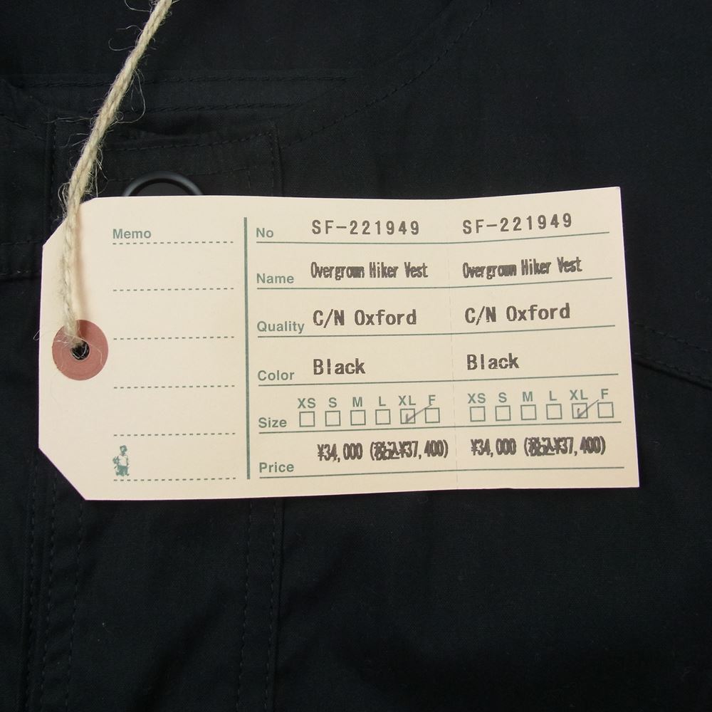 SASAFRAS ササフラス SF-221949 Overgrown Hiker Vest C/N Oxford オーバーグロウン ハイカー ベスト ブラック ブラック系 XL【極上美品】【中古】