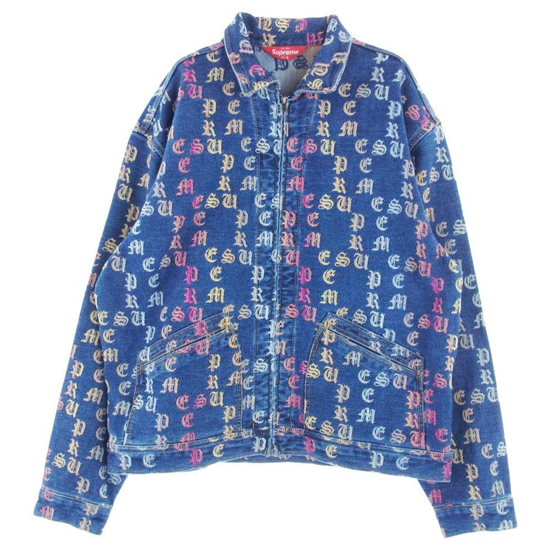 Supreme シュプリーム 22SS Gradient Jacquard Denim Work Jacket グラディエント ジャカード デニム  ワーク ジャケット インディゴブルー系 マルチカラー系 L【中古】