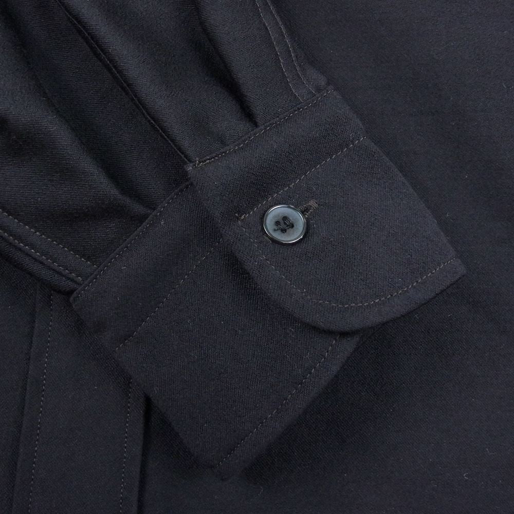 COMOLI コモリ 22AW W03-02013 ウール モールスキン ワーク 長袖 シャツ ネイビー系 2【新古品】【未使用】【中古】