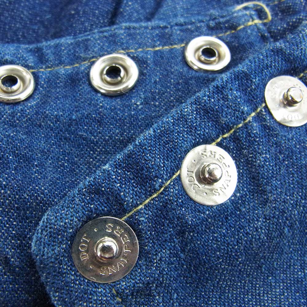 Levi's リーバイス ヴィンテージ オリジナル ショートホーン ソートゥース メタルボタン デニム ウエスタン シャツ インディゴブルー系【中古】