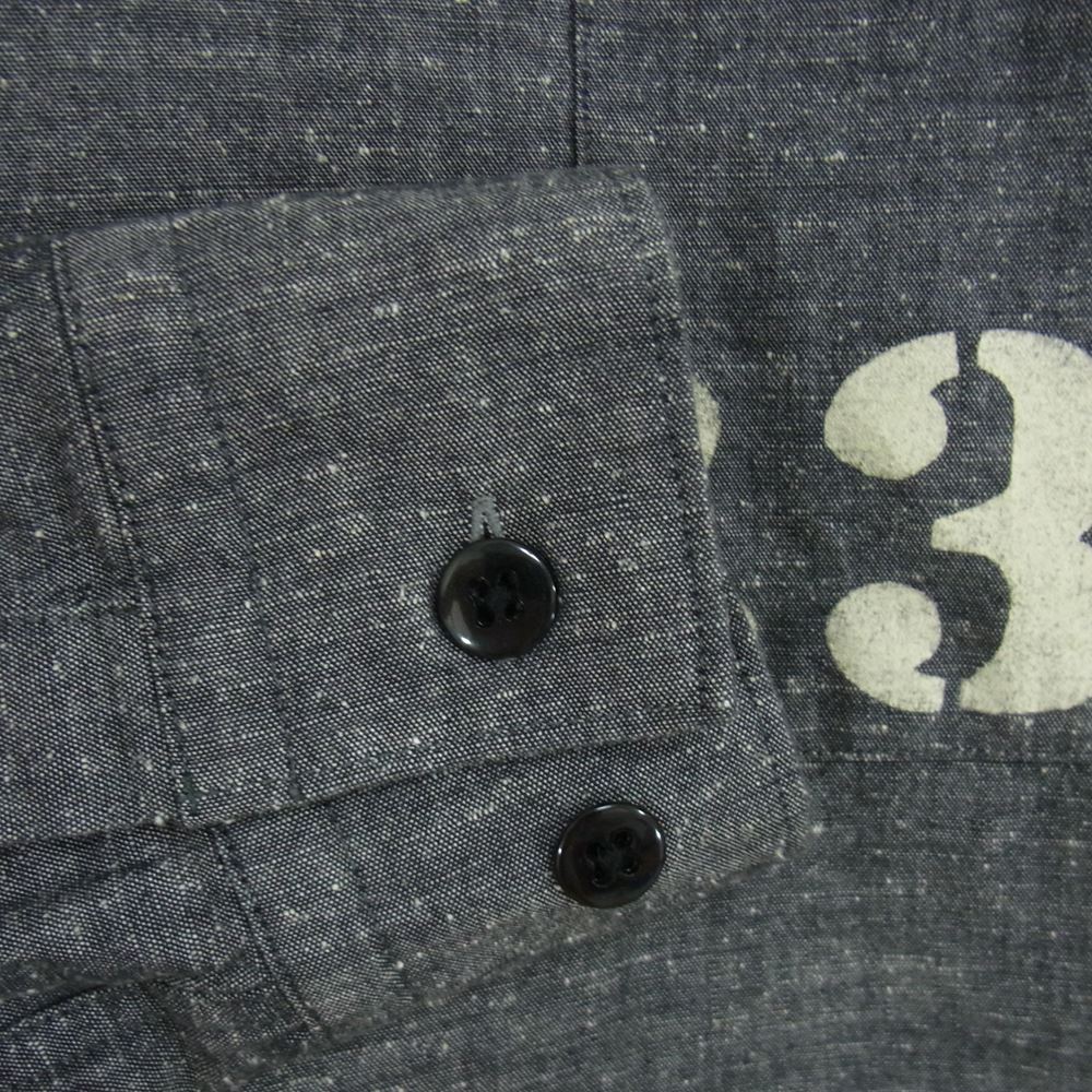 WEIRDO ウィアード 18AW WRD-18-AW-24 SHIRT PADLOCKER ぱどロッカー ステンシル ポケット プリント 長袖 シャツ グレー系 L【中古】