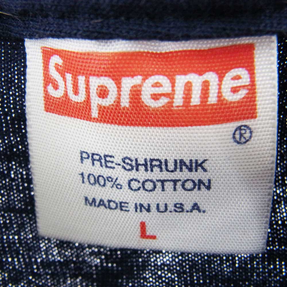 Supreme シュプリーム 09SS Isaac Hayes アイザック ヘイズ プリント 半袖 Tシャツ ネイビー系 L【中古】