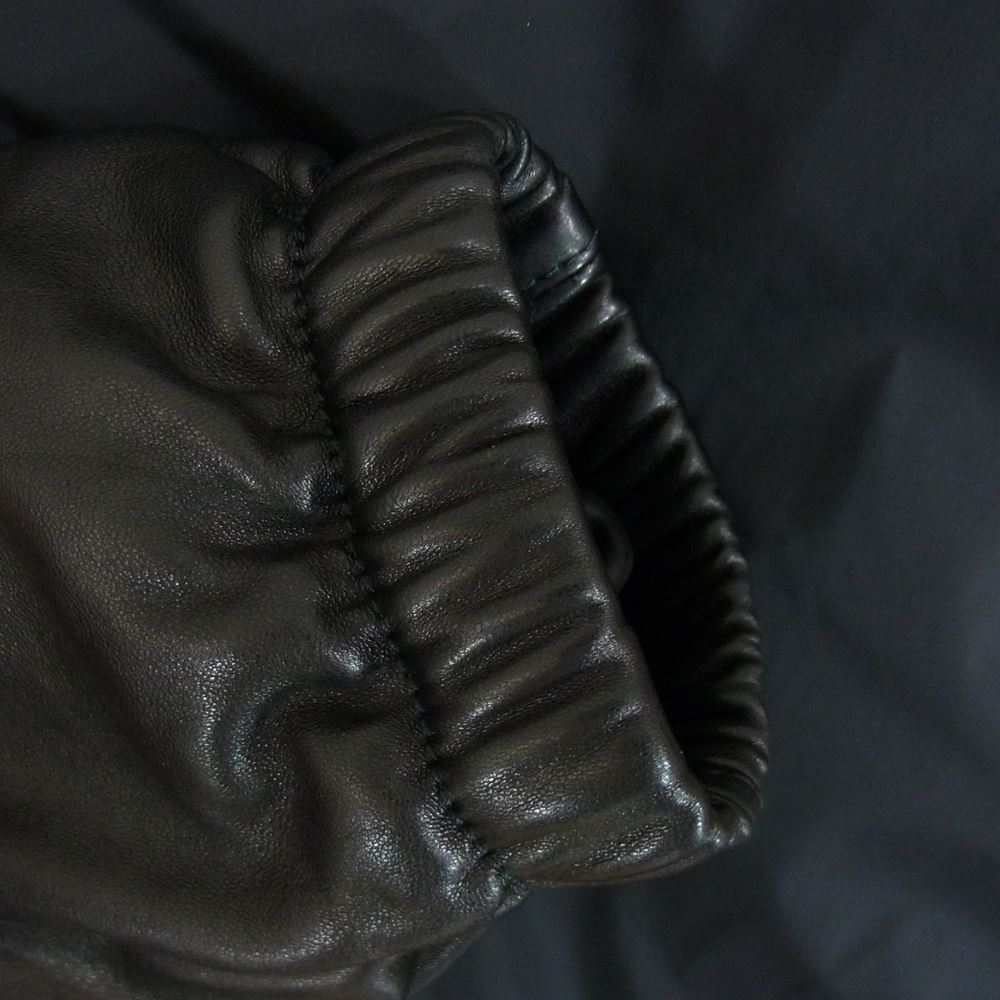 ルッフォ × COLUMN コラム 22AW 国内正規品 イタリア製 22-231-05-080760 袖レザー切替 ナイロン コンビ ブルゾン ブラック系 L【美品】【中古】