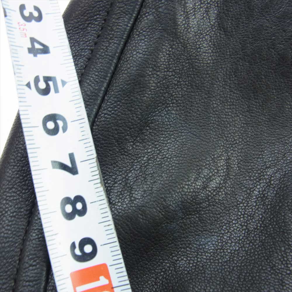 ジョルジオブラット 23AW 23FW GU23F14095 ラムレザー ダブルジップ 中綿 キルティング MA-1 ボンバージャケット ブルゾン ブラック系 L【美品】【中古】