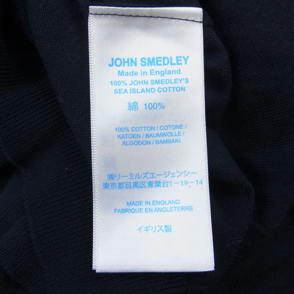 JOHN SMEDLEY ジョンスメドレー コットン ニット ポロ 半袖 シャツ ネイビー系 L【中古】