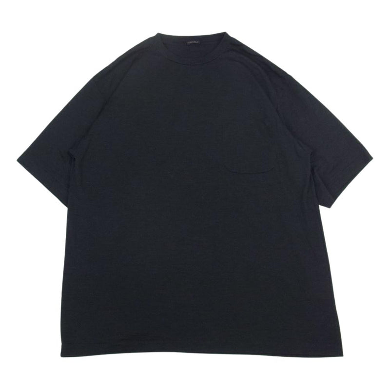 COMOLI ウール天竺　3 tシャツ　チャコール　BLK