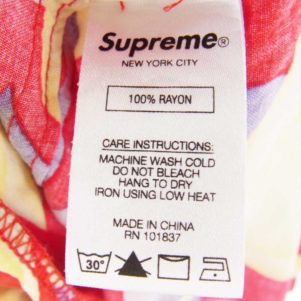Supreme シュプリーム 18SS Lily Rayon Shirt リリィ 百合 総柄 半袖 レーヨン 開襟 シャツ L【中古】