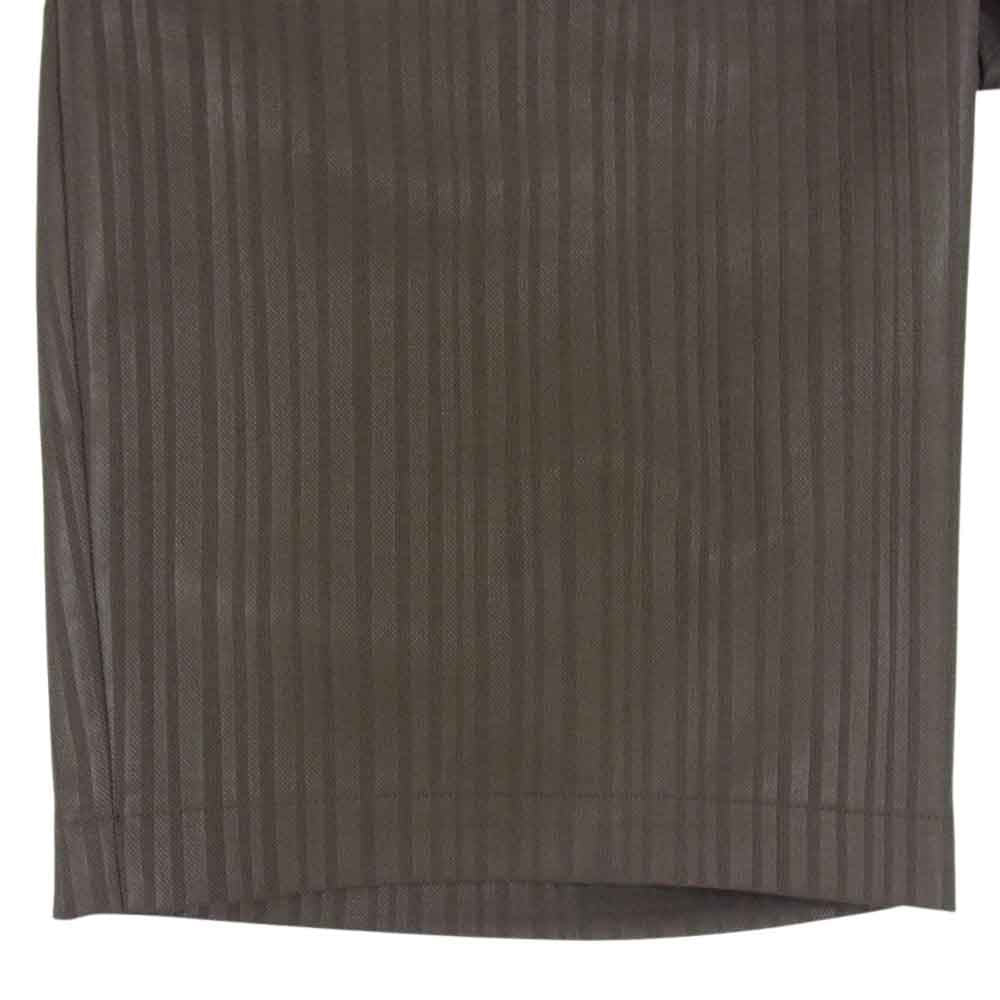 PLEATS PLEASE プリーツプリーズ イッセイミヤケ ストライプ ハーフパンツ ブラウン系 5【中古】