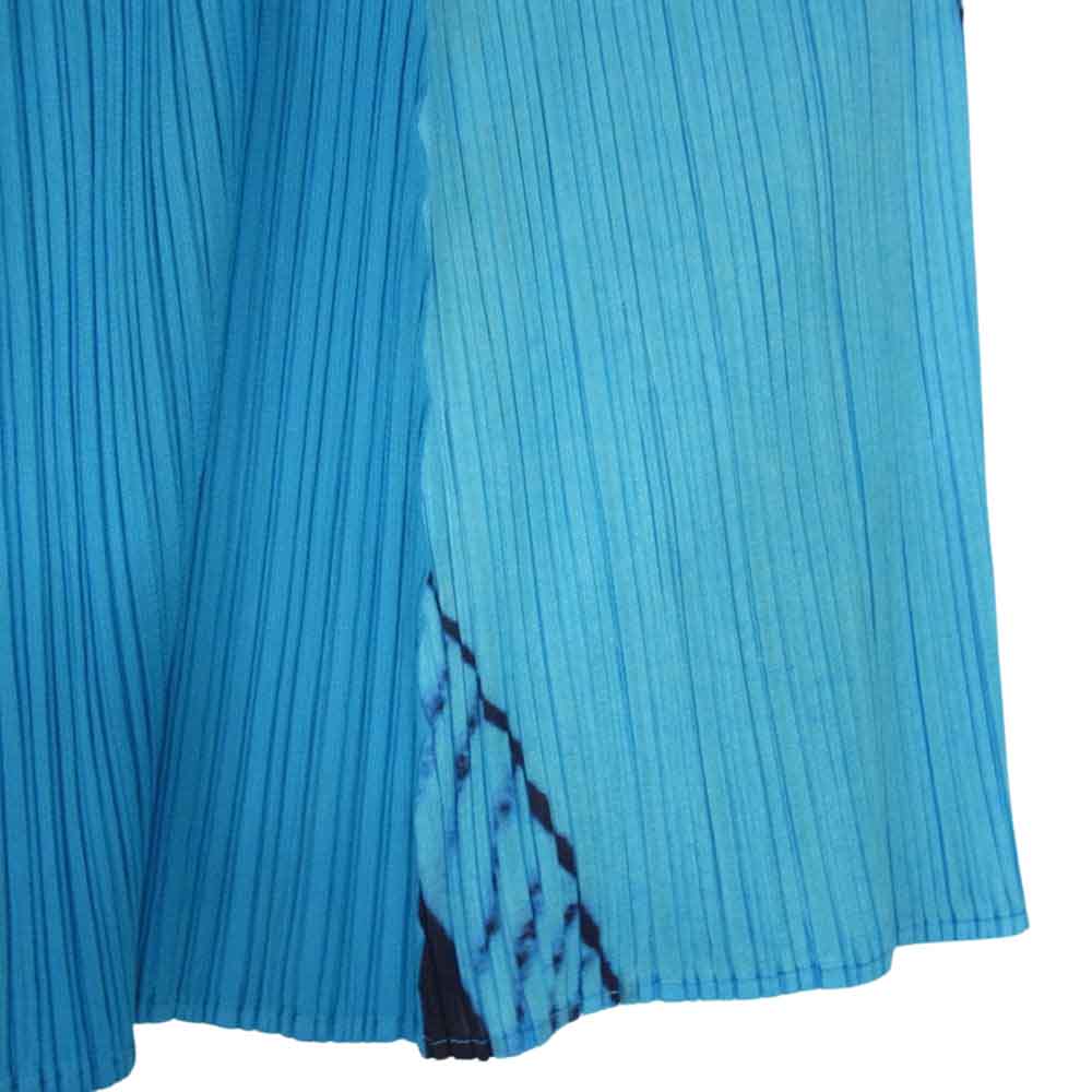 PLEATS PLEASE プリーツプリーズ イッセイミヤケ PP11-JG779 総柄 イラスト プリーツ スカート ブルー系 4【美品】【中古】