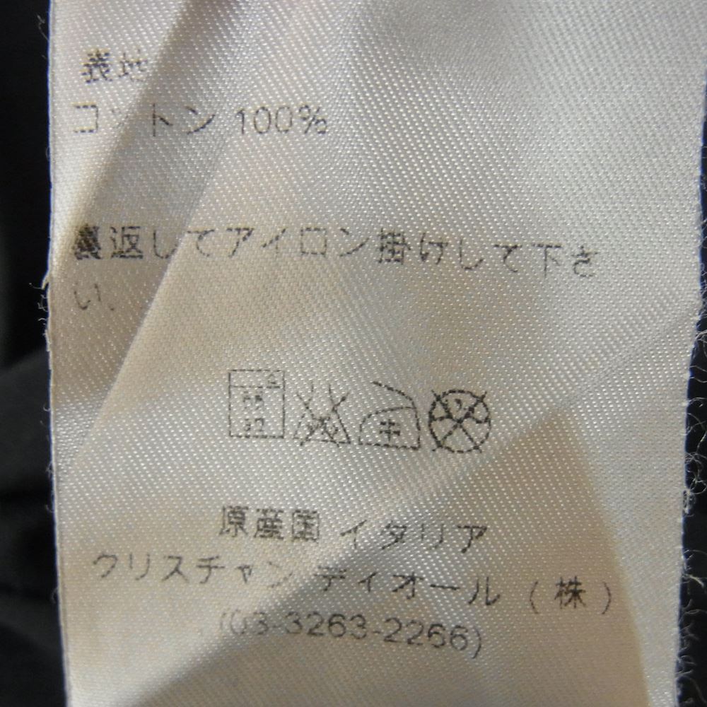 DIOR HOMME ディオールオム 0H3369440039 襟 プリント 半袖 Tシャツ ブラック系 XS【中古】