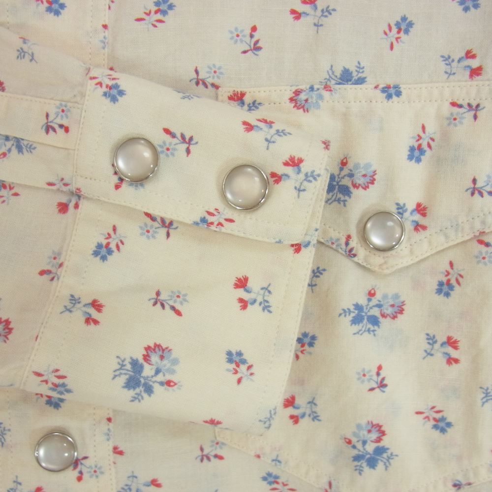 SAINT LAURENT サンローラン 国内正規品 エディ期 15SS 373285 Y572H 花柄 ウエスタン 長袖シャツ ベージュ系 36【中古】