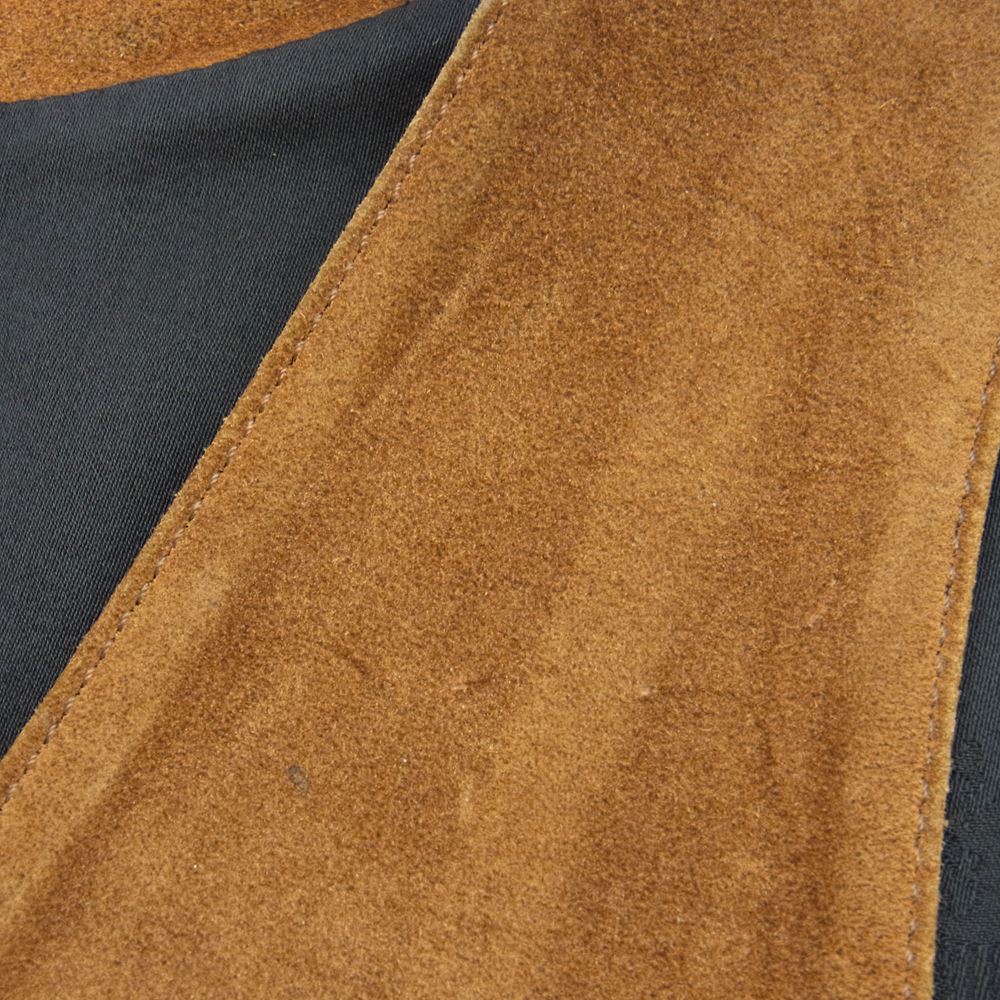 CHROME HEARTS クロムハーツ(原本無) クロスボールボタン スクロールラベル スエード レザー ベスト ライトブラウン系 M【中古】