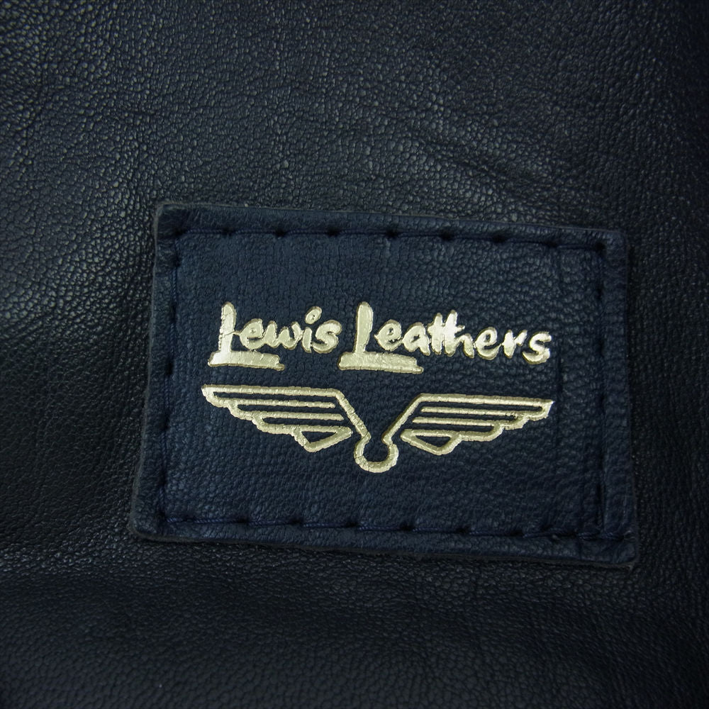 Lewis Leathers ルイスレザー 551T DOMINATOR TIGHT FIT シープスキン ドミネーター タイトフィット ベージュZIP 裏チェック ネイビー ジャケット ネイビー系 38【美品】【中古】