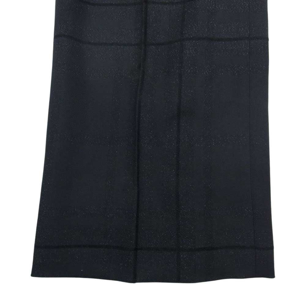 ROEN ロエン 68133002 スカルボタン ラインストーンDカン ラメ チェック スラックス パンツ ブラック系 28【中古】