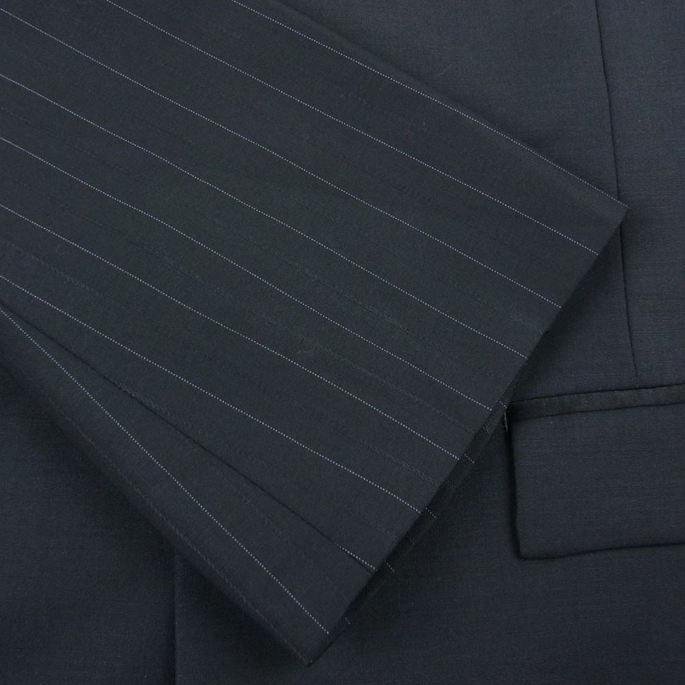 ROEN ロエン 72131014 スカルスワロフスキー 袖ストライプ切替 裏地レオパード シングルブレスト 2B テーラードジャケット ブラック系 48【中古】