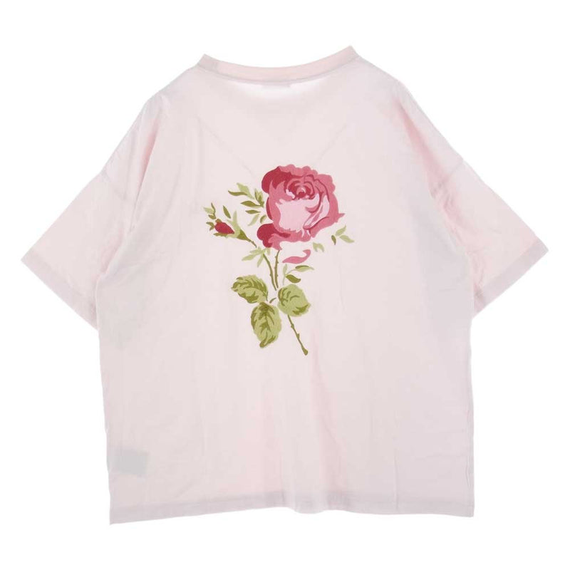 Dior ディオール 22AW 243J685A0677 JARDIN フラワー ロゴ刺繍 オーバーサイズ Tシャツ ピンク系 XL【中古】