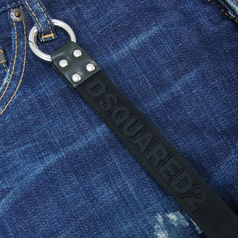 DSQUARED2 ディースクエアード S47LB0505 S30342 Tidy Biker Jean キーリング付き ダメージ 加工 スキニー デニム パンツ インディゴブルー系 50【中古】