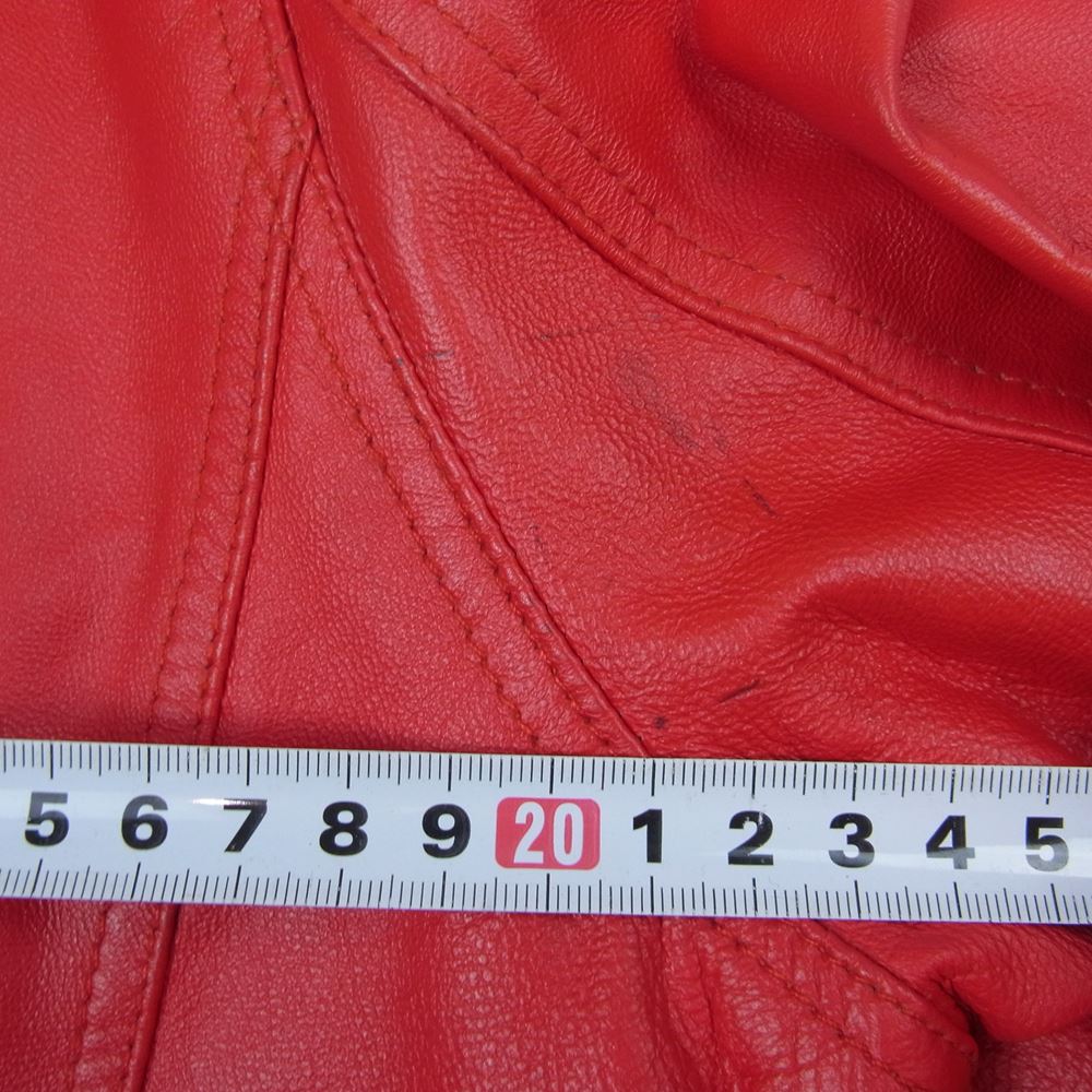 ダブル 103-124-0015-001 シープレザー シングルライダース ジャケット レッド系 46【中古】