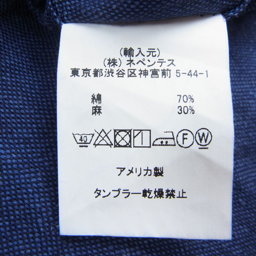 Engineered Garments エンジニアードガーメンツ 半袖 リネン シャツ インディゴブルー系 M【中古】