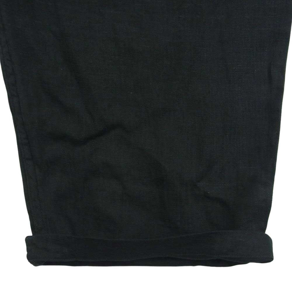 COMOLI コモリ 23SS X01-03023 リネン Wクロス ドロースト リング パンツ 日本製 ブラック系 2【極上美品】【中古】
