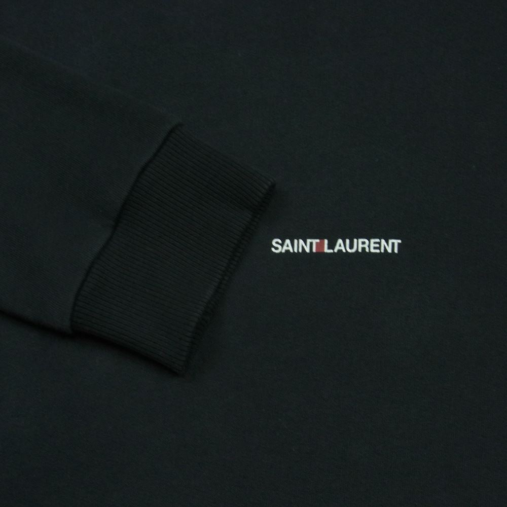 SAINT LAURENT サンローラン 464581 yb2pg RIVE GAUCHE HOODIE ロゴ プルオーバー スウェット パーカー ブラック系 M【中古】