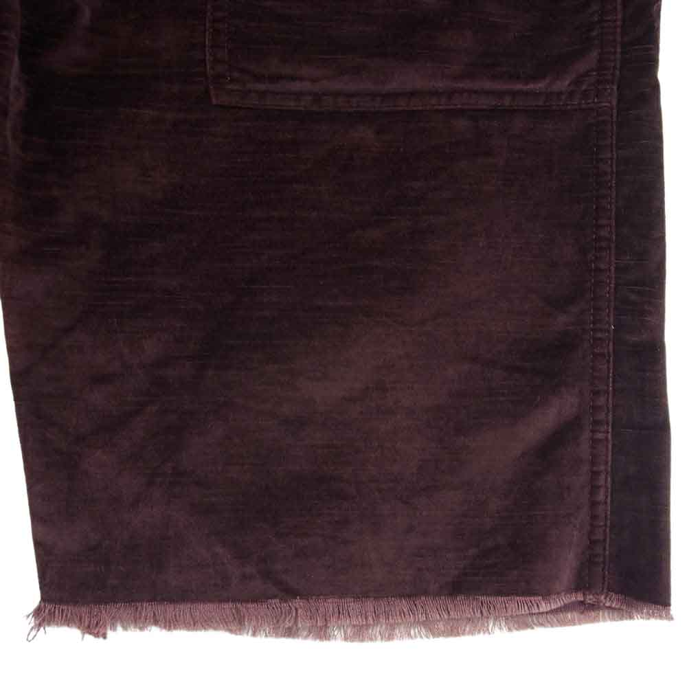 Needles ニードルス AE343 ベルベット カットオフ ショーツ ハーフ ショート パンツ ワインレッド系 L【中古】