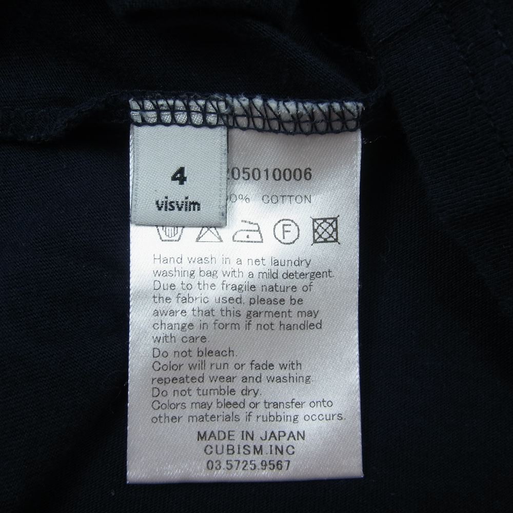 VISVIM ビズビム 0116205010006 ULTIMATE HENLEY アルティメイト ヘンリーネック 半袖 Tシャツ ダークネイビー系 4【中古】