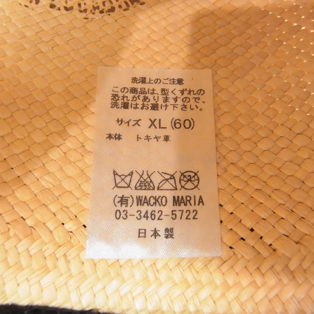 WACKO MARIA ワコマリア × 東京HAT ROCKERS 東京ハット ロッカーズ 麦わら リボン ストロー ハット ベージュ系 XL【中古】