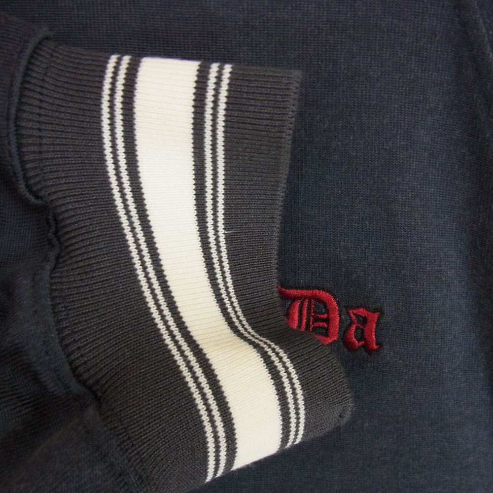23SS Jie-23S-CT01 FOOTBALL PLATING HOODIE フットボール ハーフジップ フーディー チャコール系 1【美品】【中古】