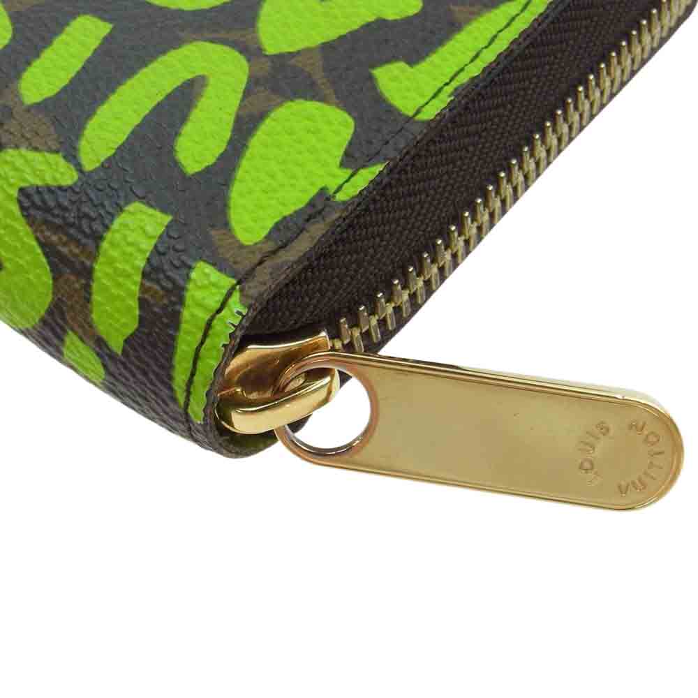 LOUIS VUITTON ルイ・ヴィトン M93712 モノグラム グラフィティ ジッピーウォレット ラウンドファスナー 長財布 ブラウン系 ライトグリーン系【中古】