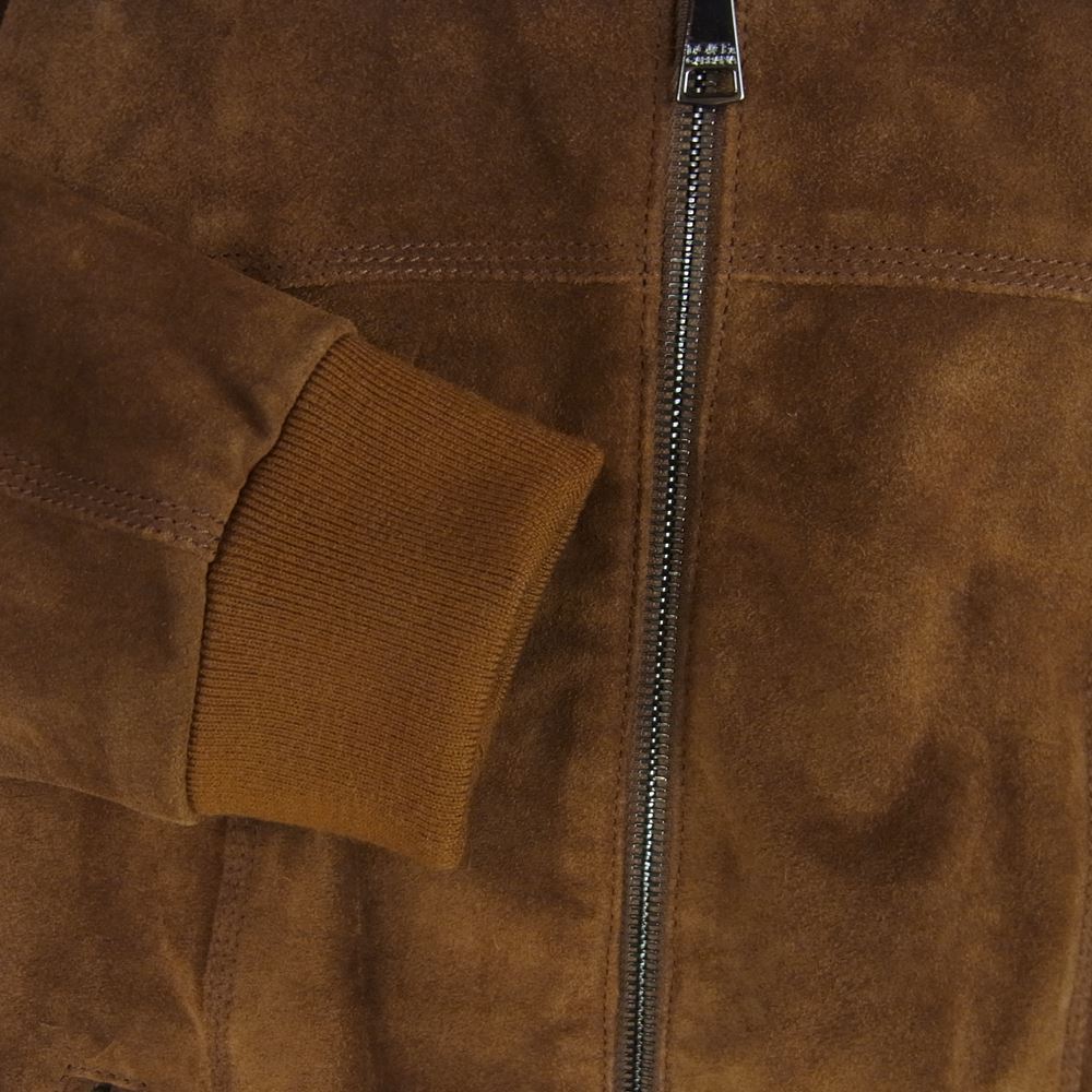 DOLCE&GABBANA ドルチェアンドガッバーナ 裏地レオパード スエード レザー ボンバー ジャケット ブルゾン イタリア製 ブラウン系 38【中古】