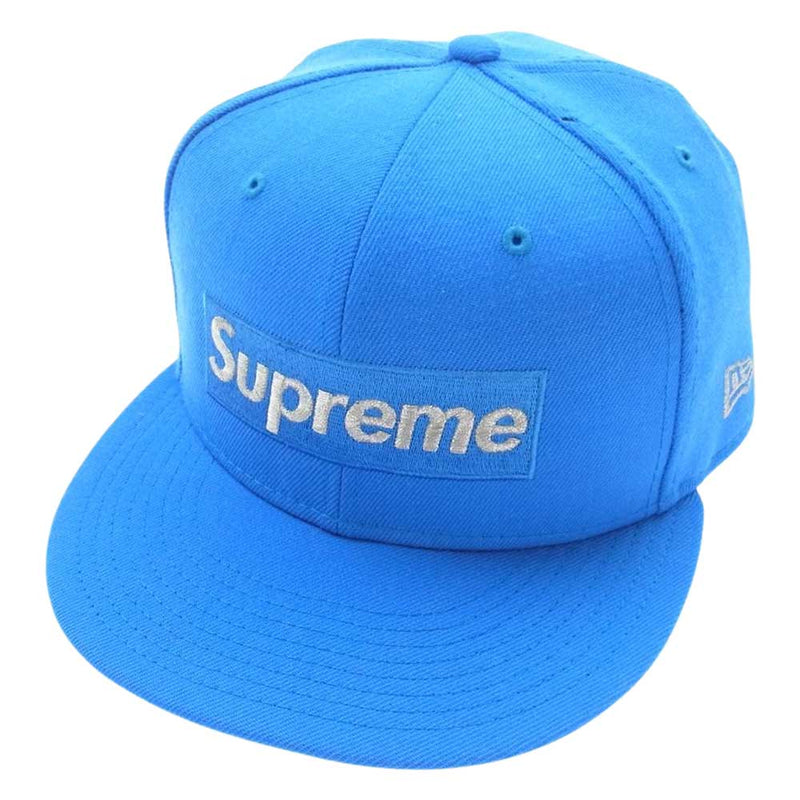 supreme box ブルー　ニューエラ帽子