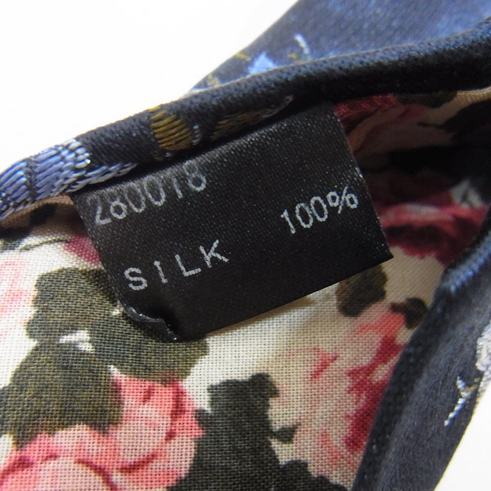 Paul Smith ポール・スミス フラワー 花柄 刺繍 ネクタイ ネイビー系【中古】