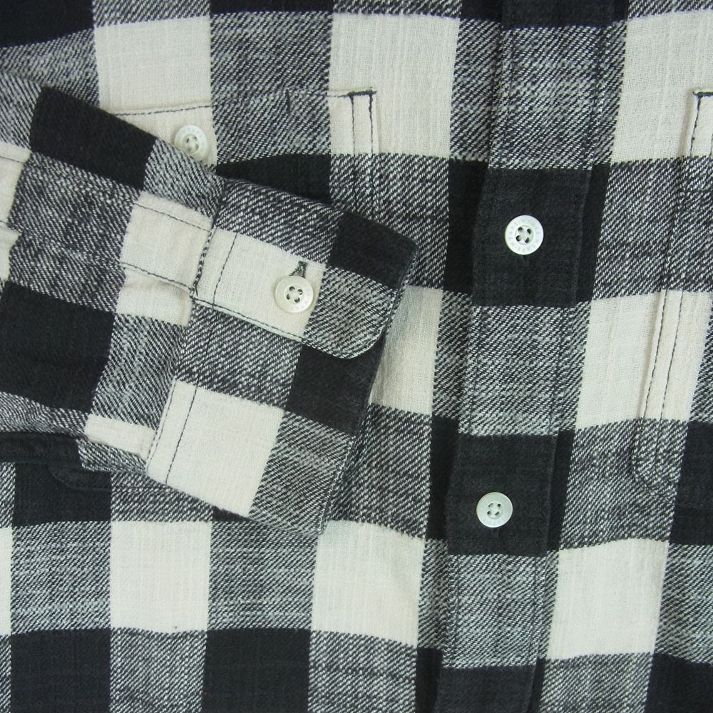 WTAPS ダブルタップス 17SS 171GWDT-SHM07 Cotton TEXTILE コットン テキスタイル チェック ネルシャツ 長袖 ブラック系 オフホワイト系 L【中古】