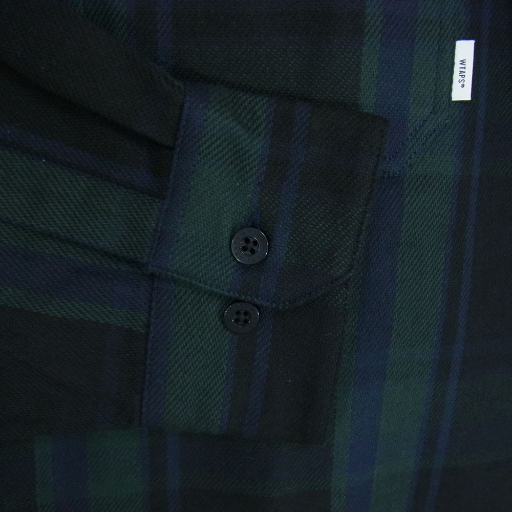 WTAPS ダブルタップス 21AW 212TQDT-SHM05 DECK LS COTTON FLANNEL TEXTILE デッキ フランネル シャツ ネイビー系 L【極上美品】【中古】