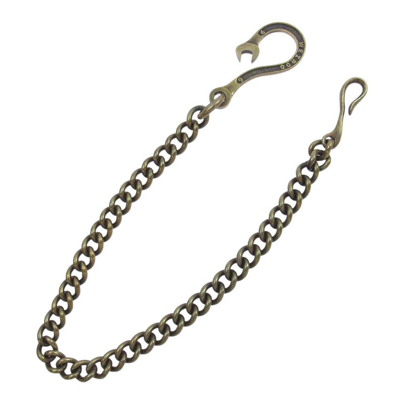 WEIRDO ウィアード Spanner Wallet Chain 真鍮 brass スパナ フック キーチェーン ウォレット チェーン  ゴールド系【中古】