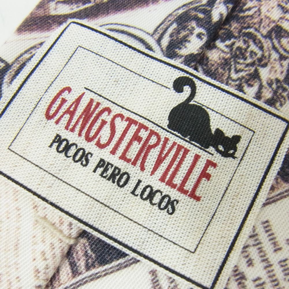 GANGSTERVILLE ギャングスタービル フォトプリント 総柄 ネクタイ オフホワイト系【中古】