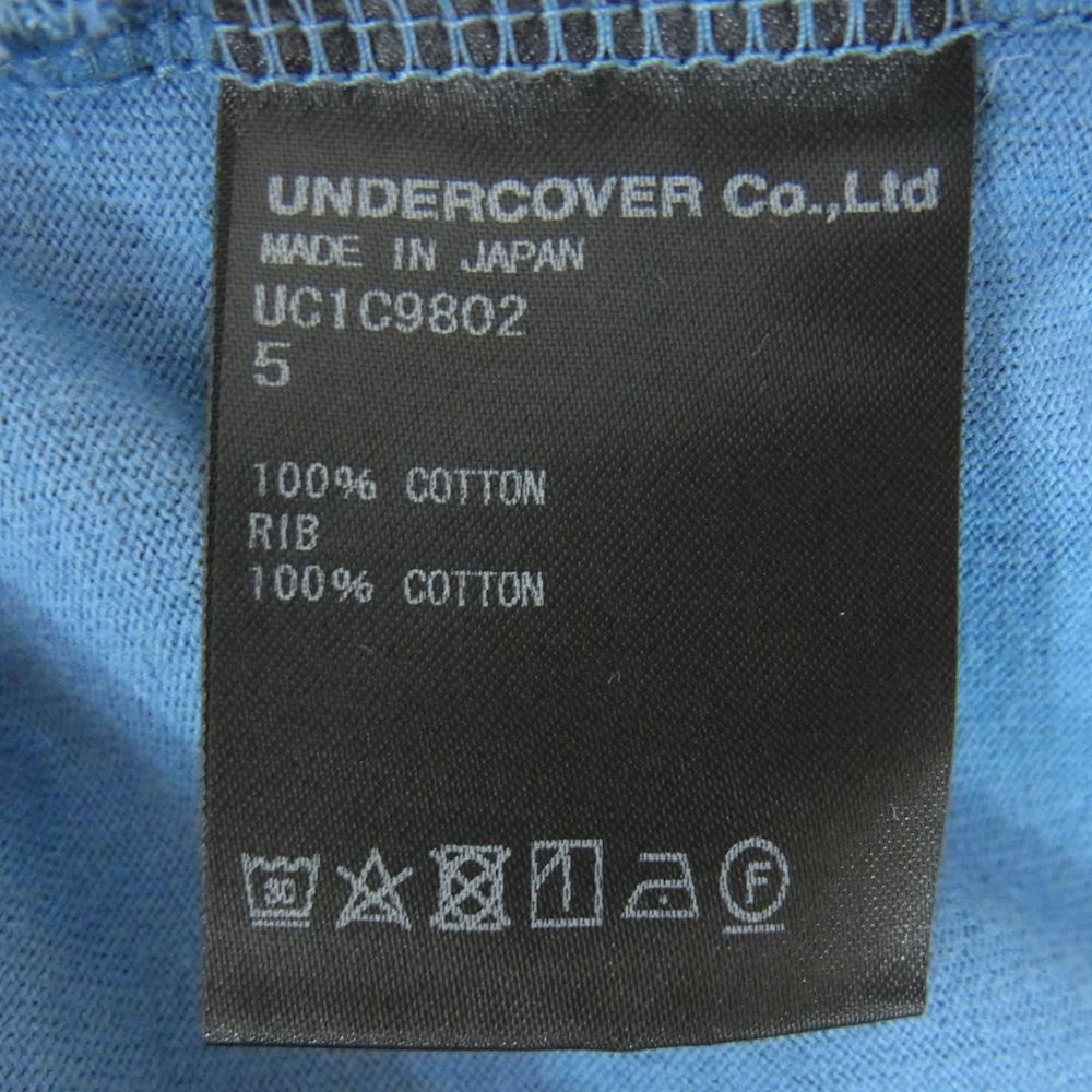 アンダーカバー イズム 23SS UC1C9802 LOVE アップリケ ロゴ 半袖 Tシャツ ブルー系 5【極上美品】【中古】