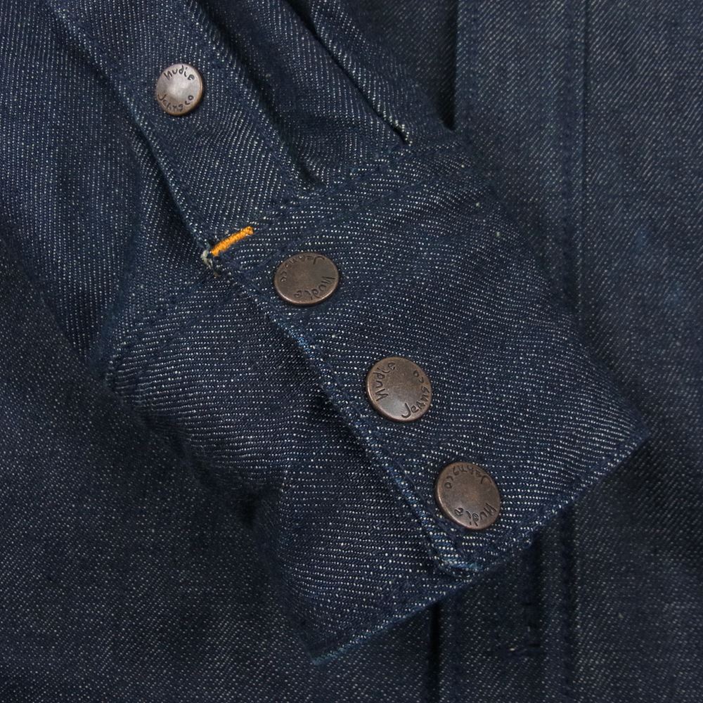 Nudie Jeans ヌーディージーンズ SE556628927701 Jonas Dry Ace Selvage セルヴィッジ デニムシャツ インディゴブルー系 L【中古】