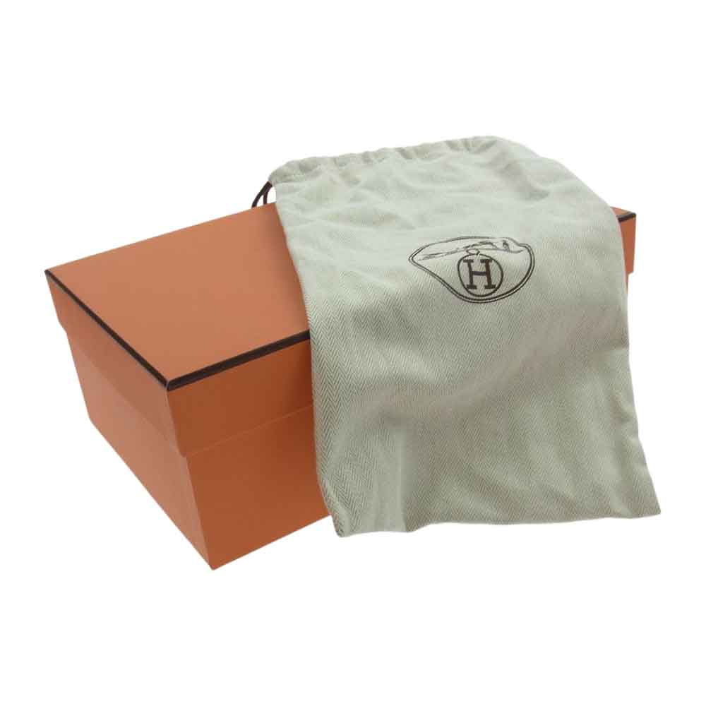 HERMES エルメス エクストラ シェーヌダンクル レザー サンダル ブラック系 36【中古】