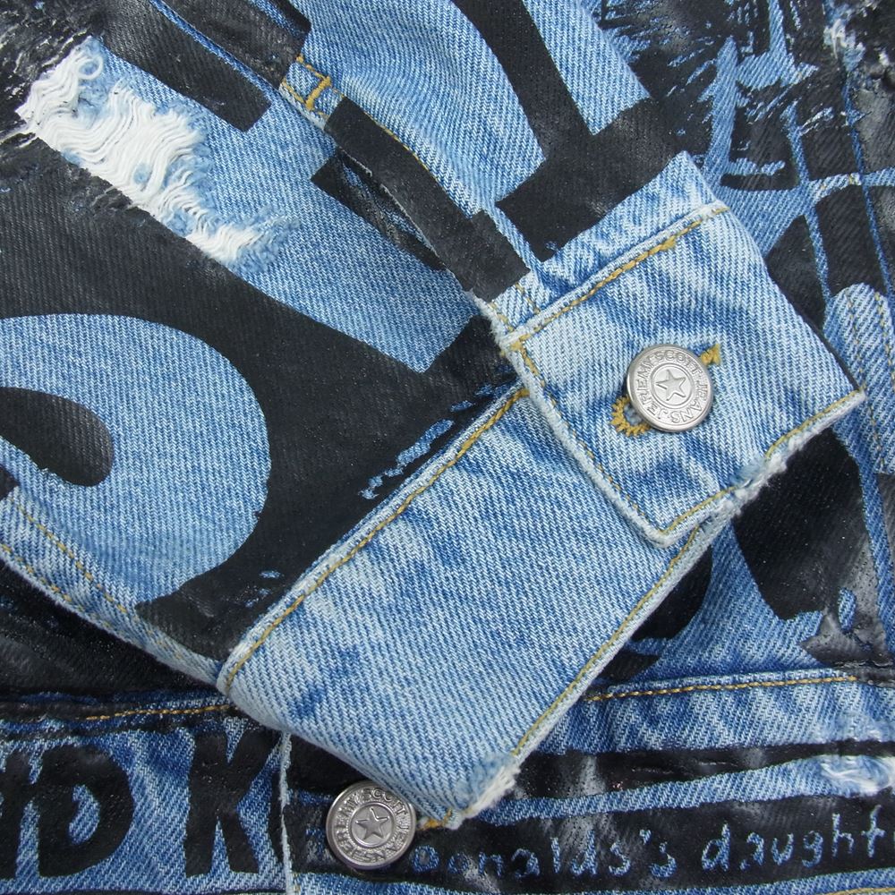 JEREMY SCOTT ジェレミースコット ペイント ダメージ デニム ジャケット インディゴブルー系 52【中古】